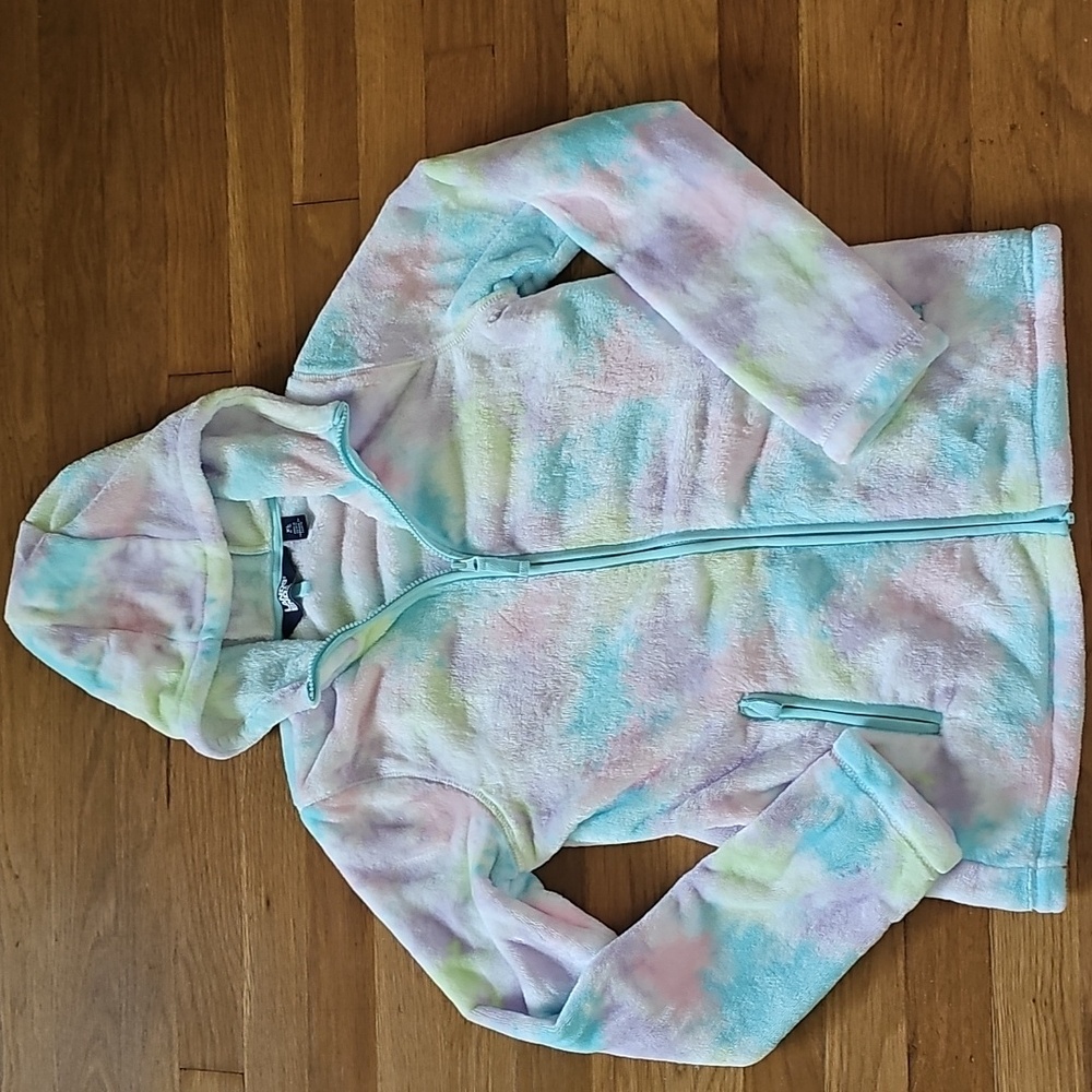 Lands End Full Zip Pastel Hooded Jacket Girls Softest Fleece Hoodie Size XL14-16